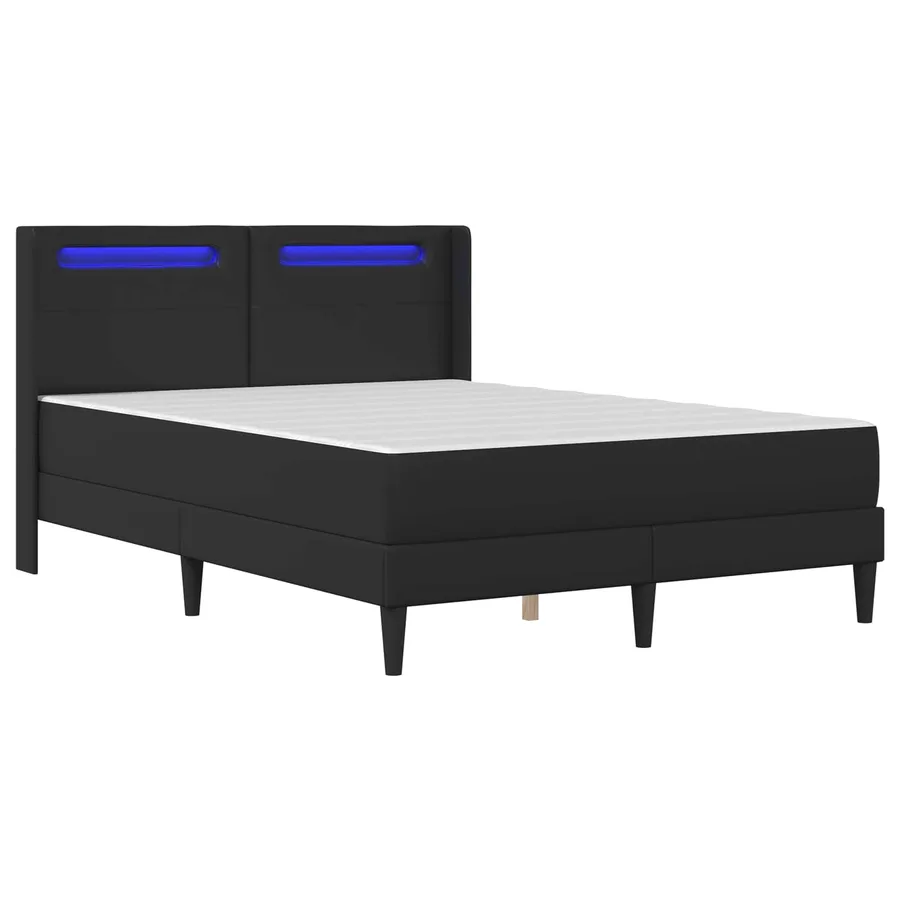 Cadre de lit avec matelas Noir 140 x 200 cm Simili cuir - 5