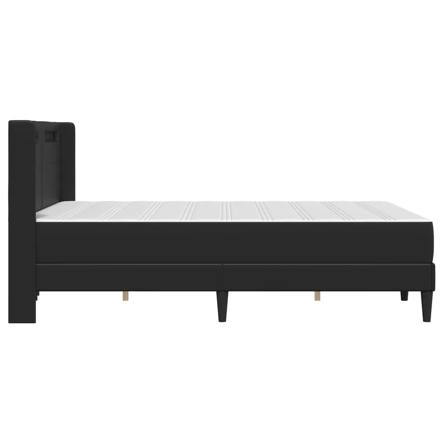 Cadre de lit avec matelas Noir 140 x 200 cm Simili cuir - 9