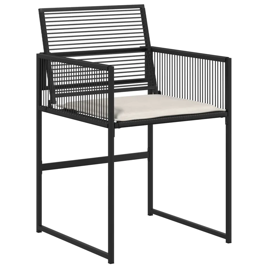 Ensemble de salle à manger pour jardin 5 pcs Noir polyrotin - 4