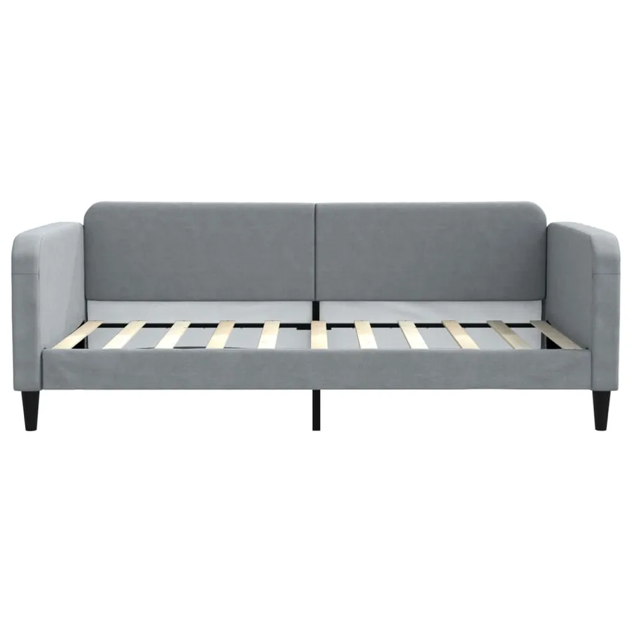Lit de jour gris clair 100x190 cm tissu - 3