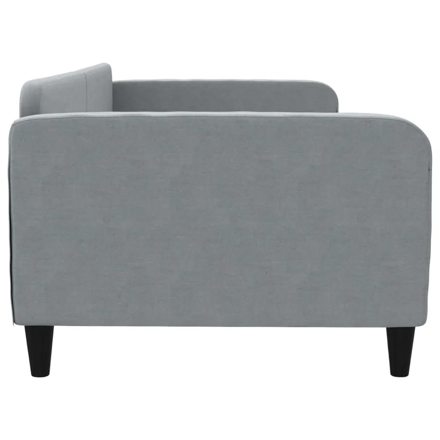 Lit de jour gris clair 100x190 cm tissu - 4