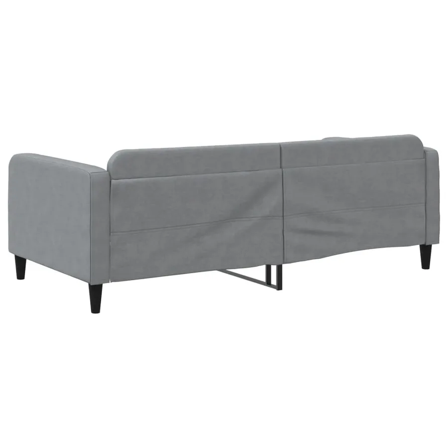 Lit de jour gris clair 100x190 cm tissu - 5