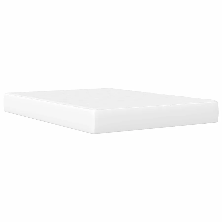 Cadre de lit avec matelas Blanc 120 x 190 cm Simili cuir - 7