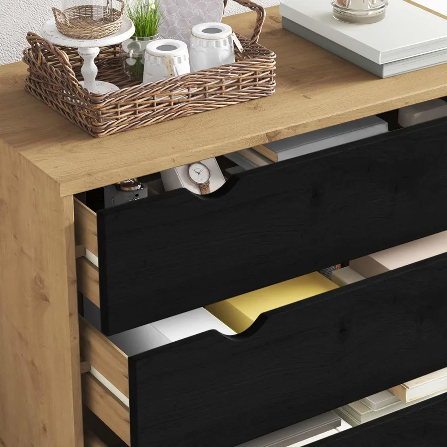 Commode OTTA Noir 76,5 x 39,5 x 90 cm Bois de pin massif - 4