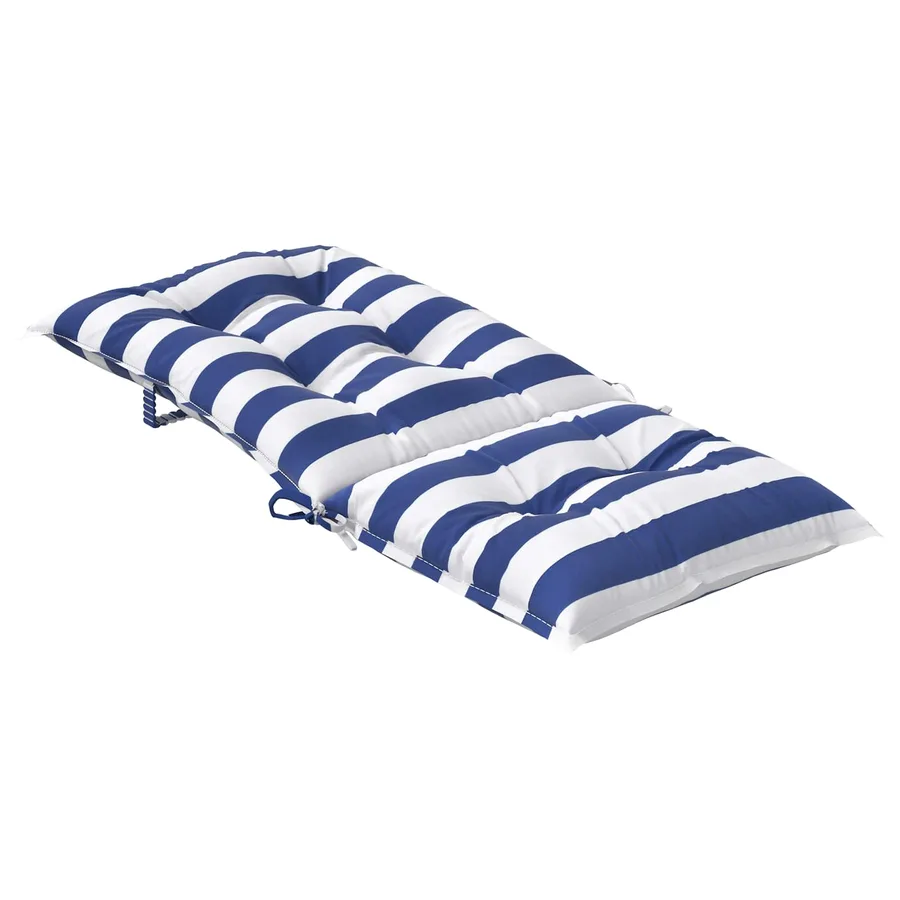 Coussin d'extérieur 6 pcs Bleu et Blanc 120 x 50 x 7 cm Tissu - 5