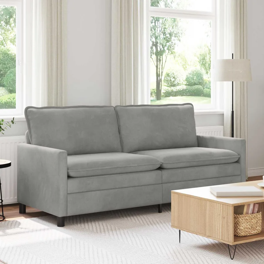 Canapé Gris clair 196 x 81 x 87,5 cm Velours