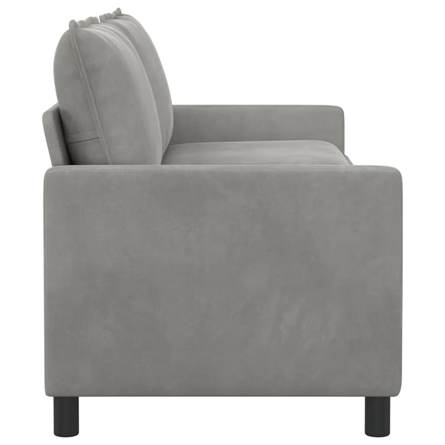 Canapé Gris clair 196 x 81 x 87,5 cm Velours - 4