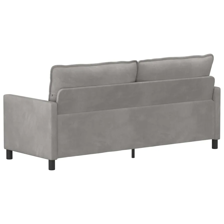 Canapé Gris clair 196 x 81 x 87,5 cm Velours - 5