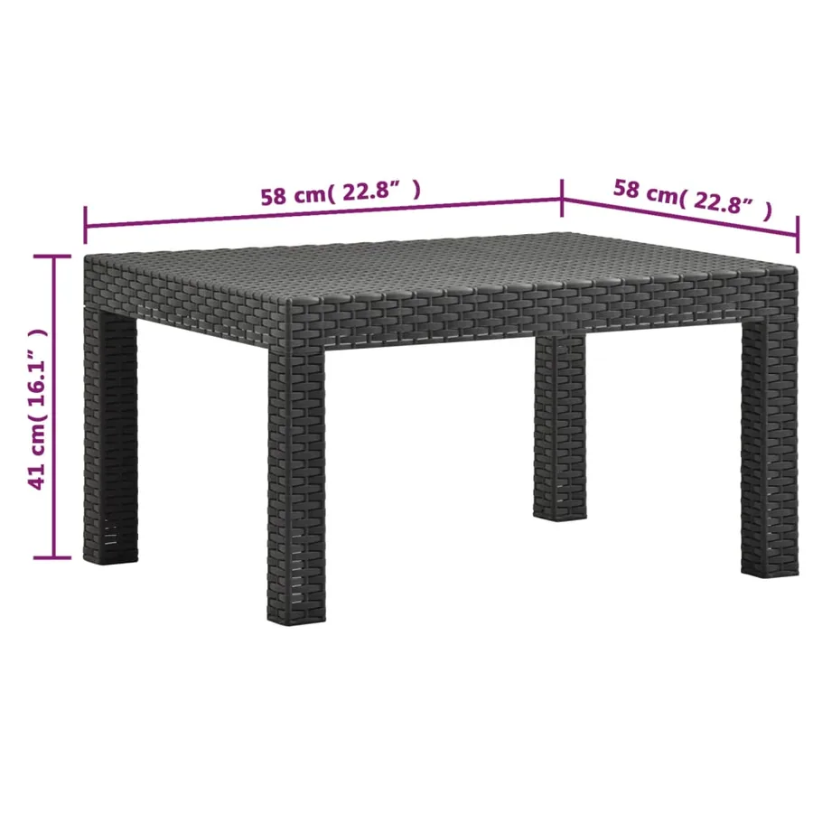 Salon de jardin 2 pcs avec coussins PP Rotin Anthracite - 12