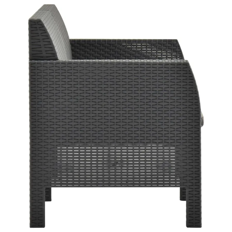 Salon de jardin 2 pcs avec coussins PP Rotin Anthracite - 6