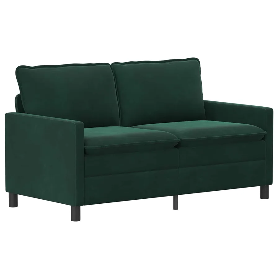 Ensemble de Canapés 2 pcs Vert foncé Velours - 4