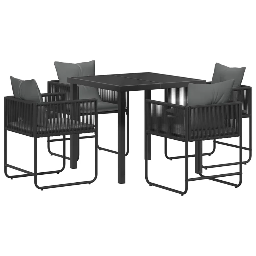 Ensemble de salle à manger pour jardin 5 pcs Noir et anthracite - 2