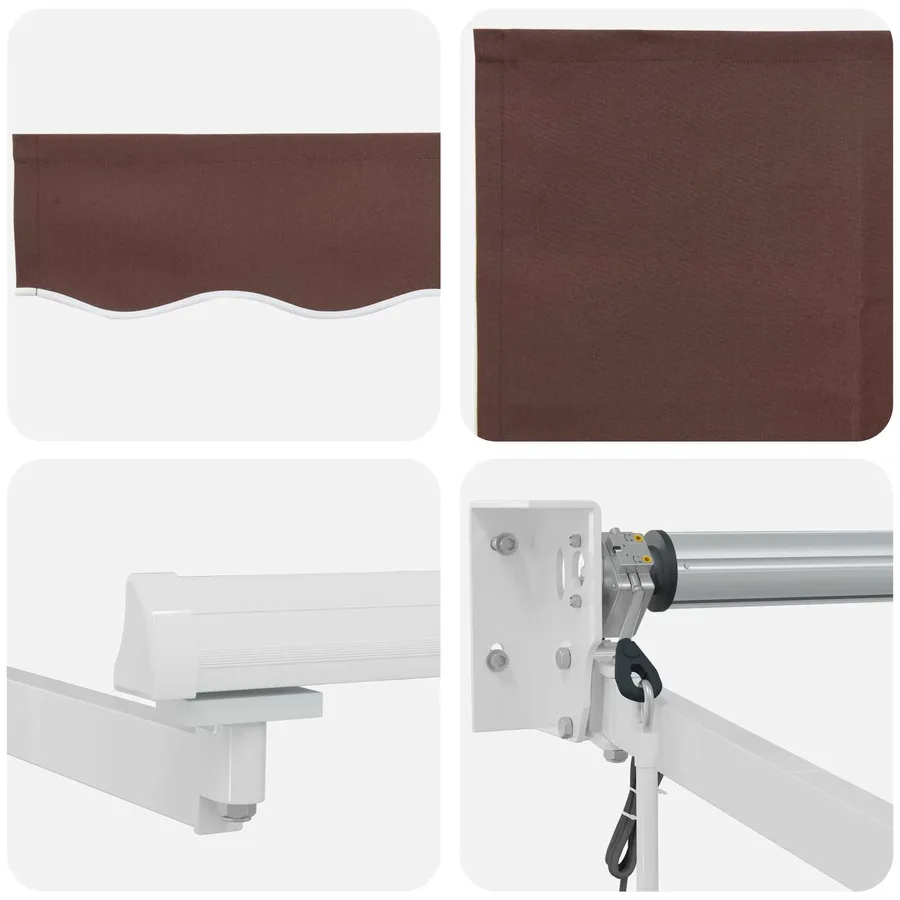 Auvent rétractable électrique Marron et blanc 4 × 3 m - 7