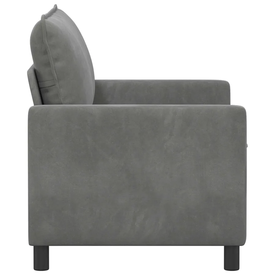 Canapé Gris foncé 126 x 81 x 87,5 cm Velours - 4