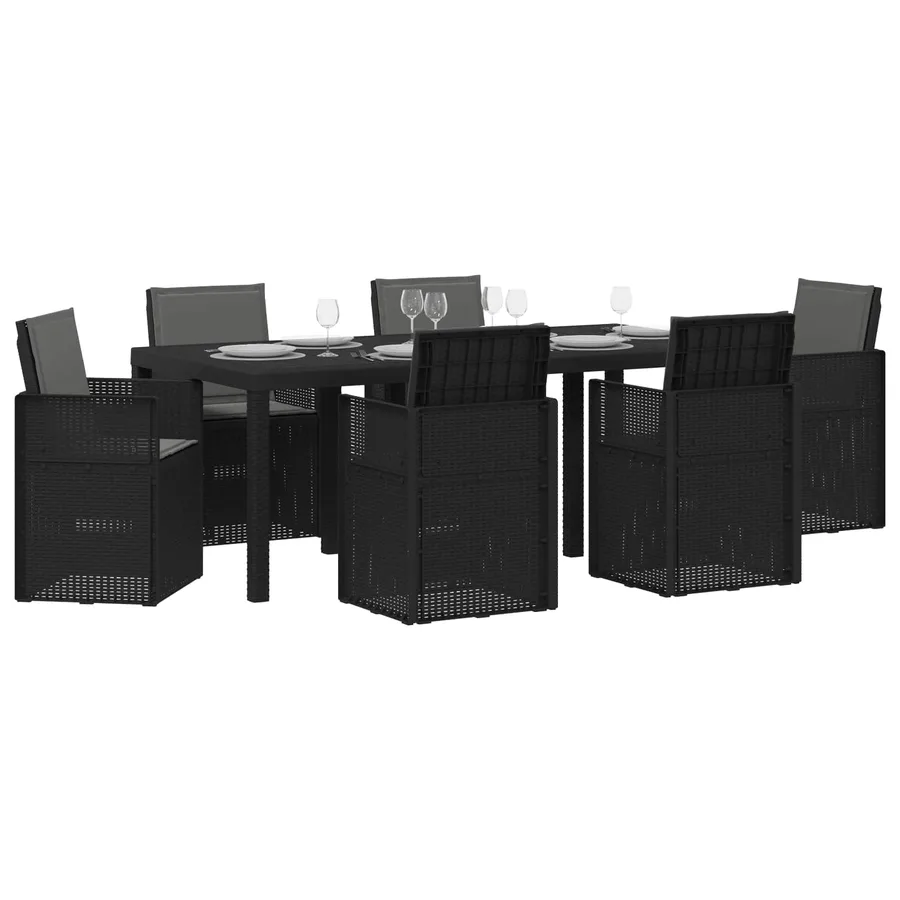 Ensemble de salle à manger pour jardin 7 pcs Anthracite PP - 3