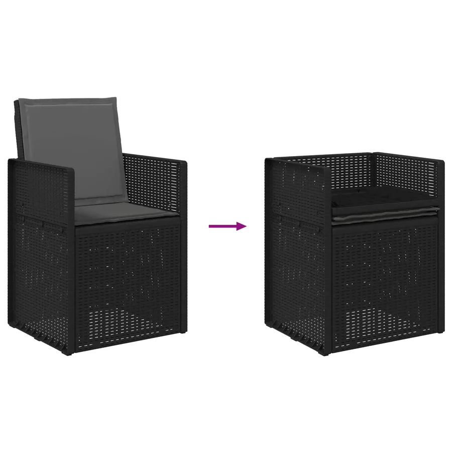 Ensemble de salle à manger pour jardin 7 pcs Anthracite PP - 9