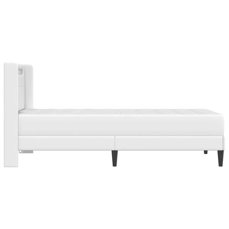 Cadre de lit avec matelas Blanc 90 x 190 cm Simili cuir - 9