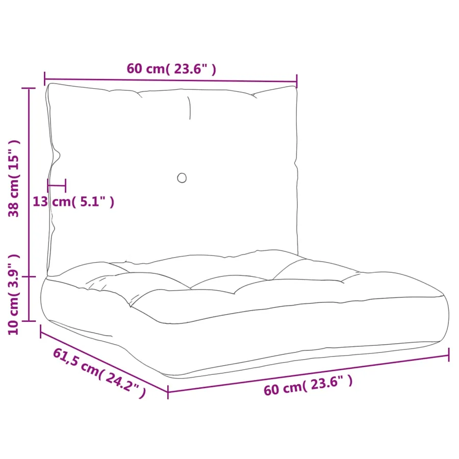 Coussins de palette lot de 2 gris tissu - 10