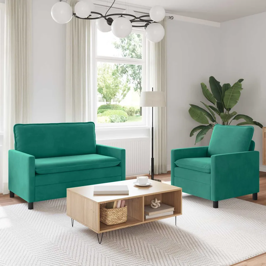 Ensemble de Canapés 2 pcs Turquoise Velours