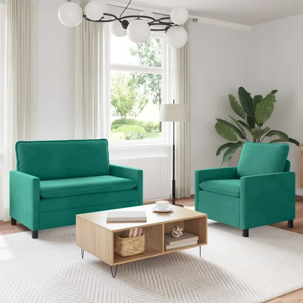 Ensemble de Canapés 2 pcs Turquoise Velours