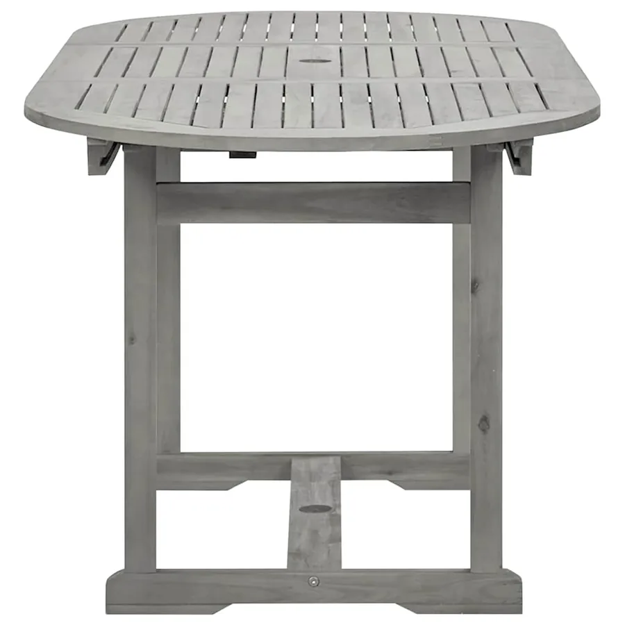 Table à dîner de jardin (120-170)x80x75 cm Bois d'acacia massif - 6