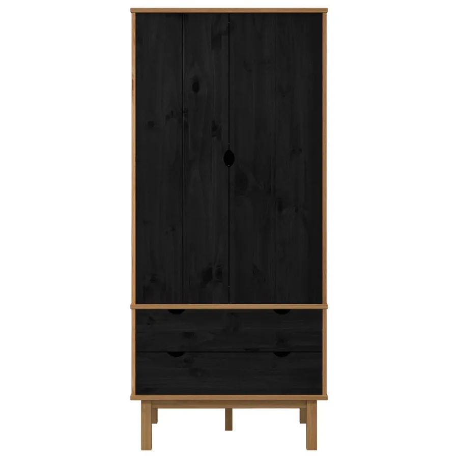 Armoire OTTA Noir 76,5 x 53 x 172 cm Bois de pin massif - 4