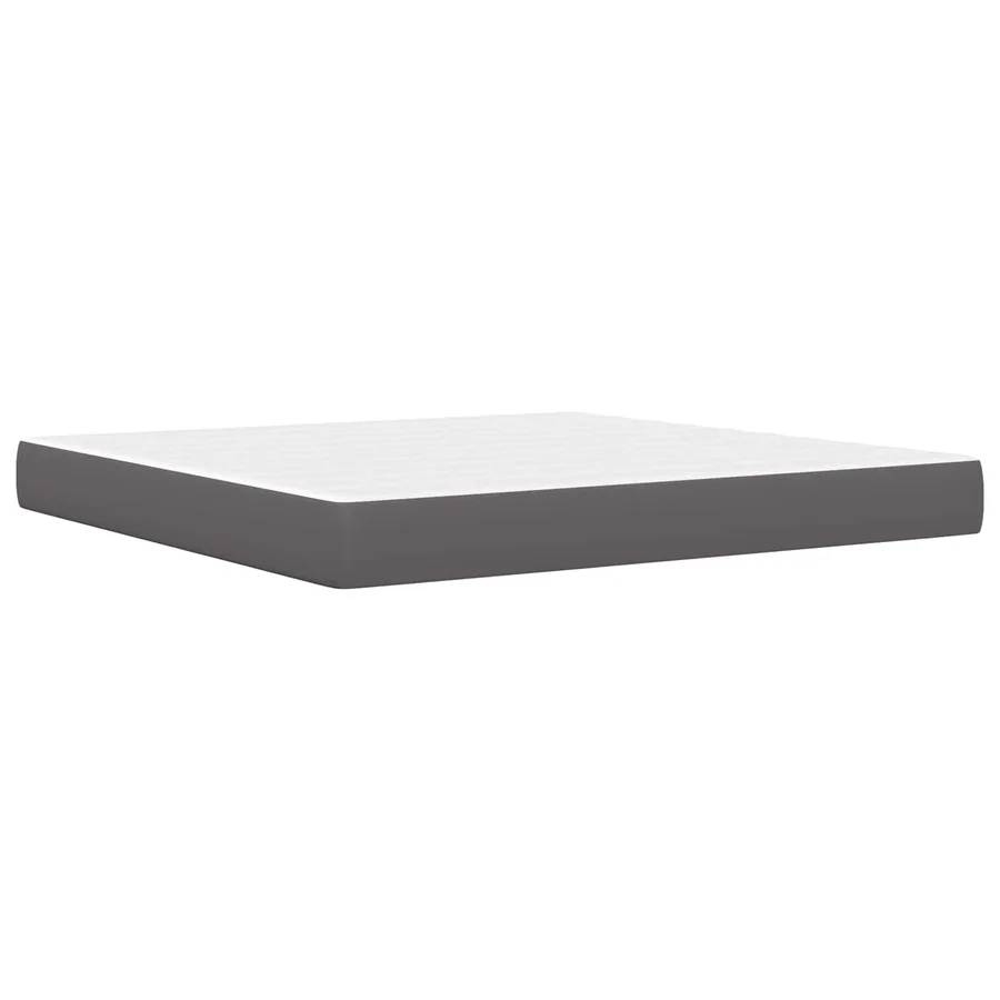 Cadre de lit avec matelas Gris 180 x 200 cm Simili cuir - 7