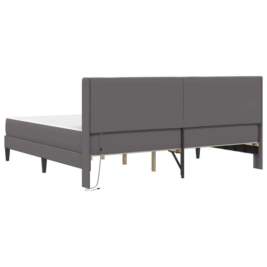 Cadre de lit avec matelas Gris 180 x 200 cm Simili cuir - 8