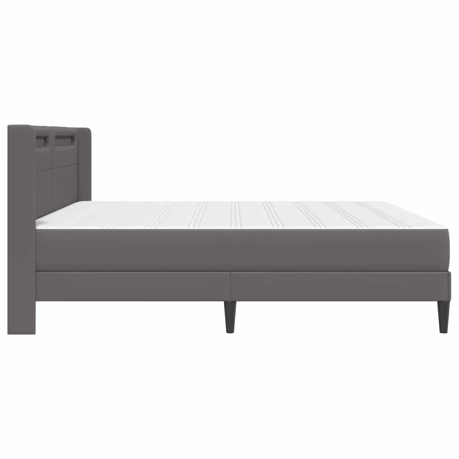 Cadre de lit avec matelas Gris 180 x 200 cm Simili cuir - 9