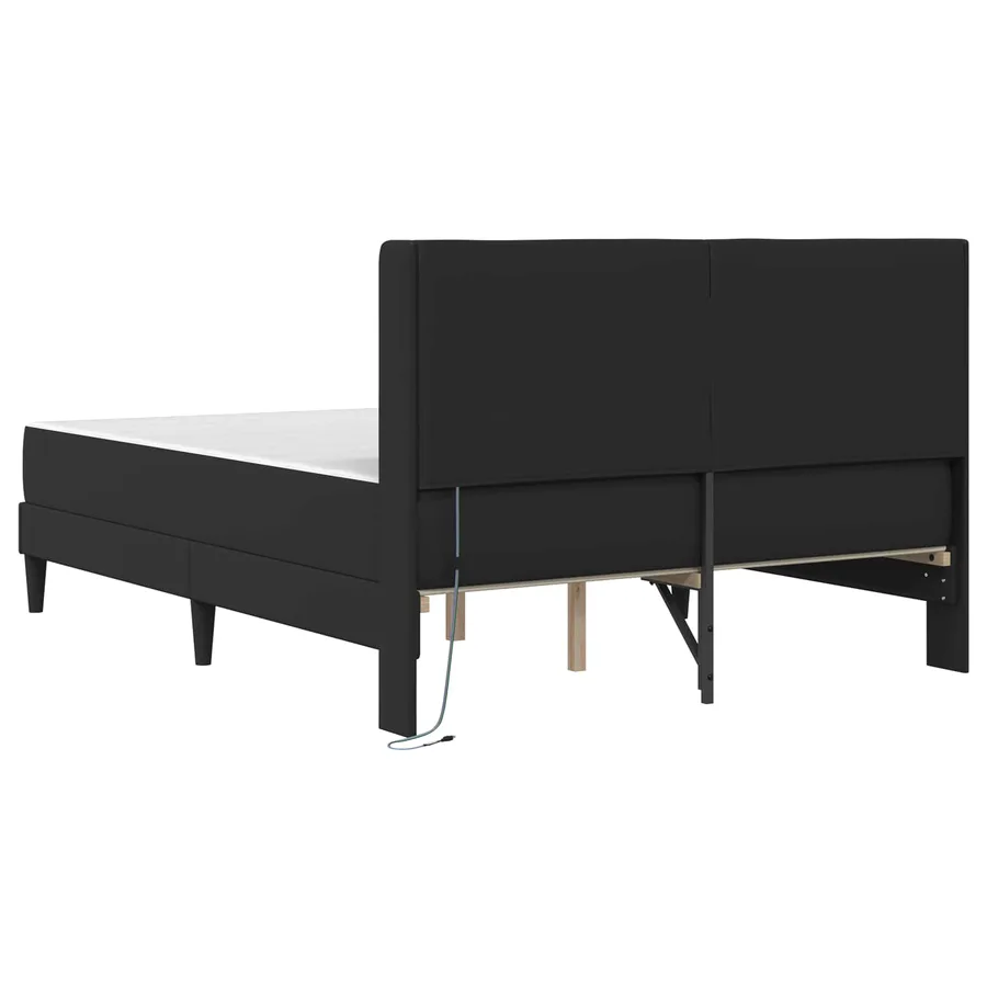 Cadre de lit avec matelas Noir 120 x 200 cm Simili cuir - 10