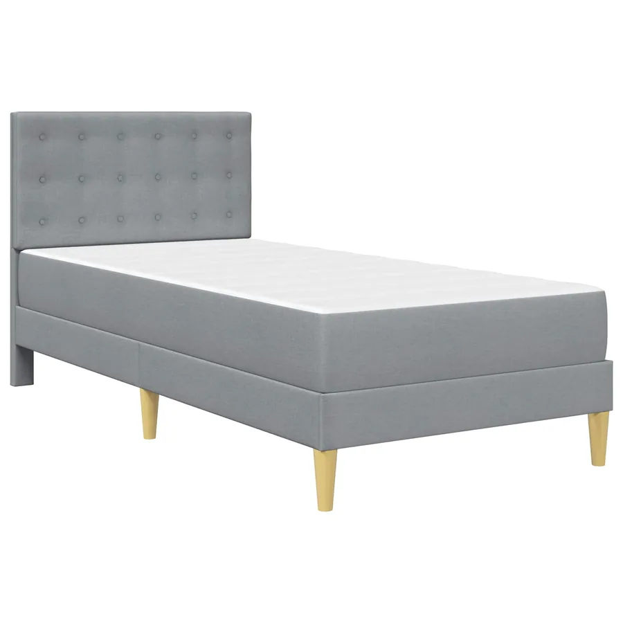 Cadre de lit avec matelas Gris clair 80 x 200 cm Tissu - 3