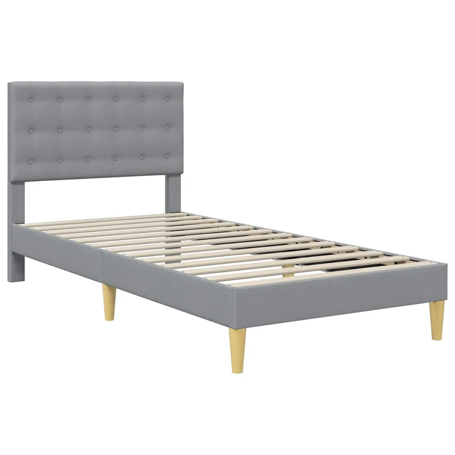 Cadre de lit avec matelas Gris clair 80 x 200 cm Tissu - 4