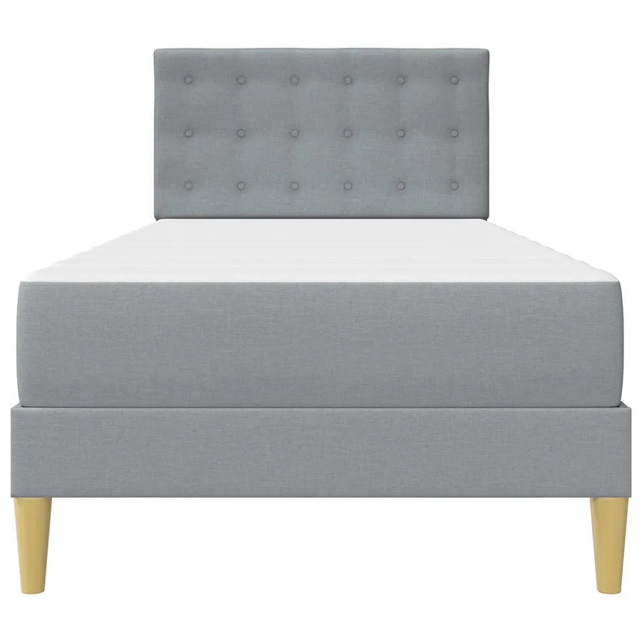 Cadre de lit avec matelas Gris clair 80 x 200 cm Tissu - 6