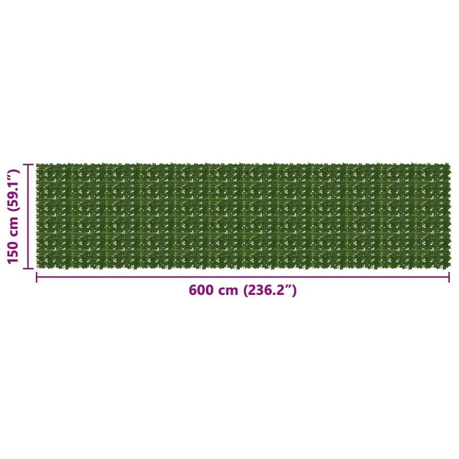 Écran de balcon avec feuilles Vert 600 x 150 cm - 5