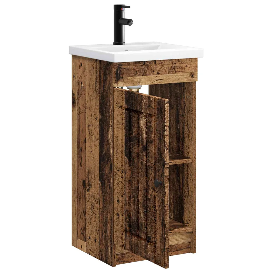 Meuble de salle de bain avec évier Bois ancien - 4