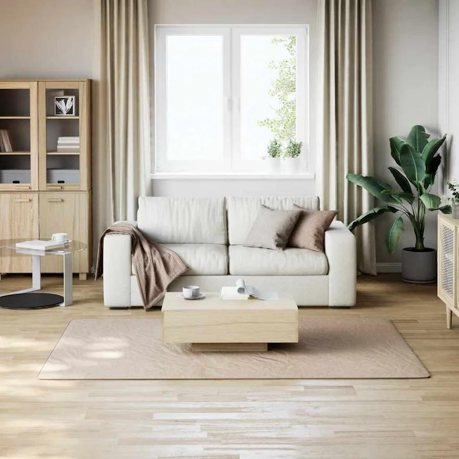 Tapis shaggy doux lavable 160x230 cm Antidérapant Beige - 3
