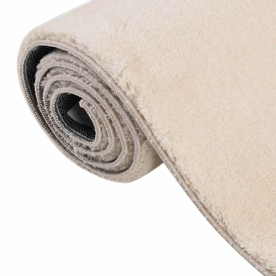 Tapis shaggy doux lavable 160x230 cm Antidérapant Beige - 4