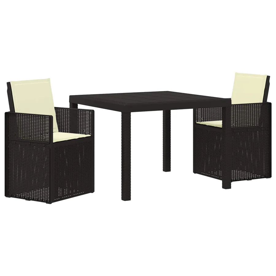 Ensemble de salle à manger pour jardin avec coussin 3 pcs PP - 2