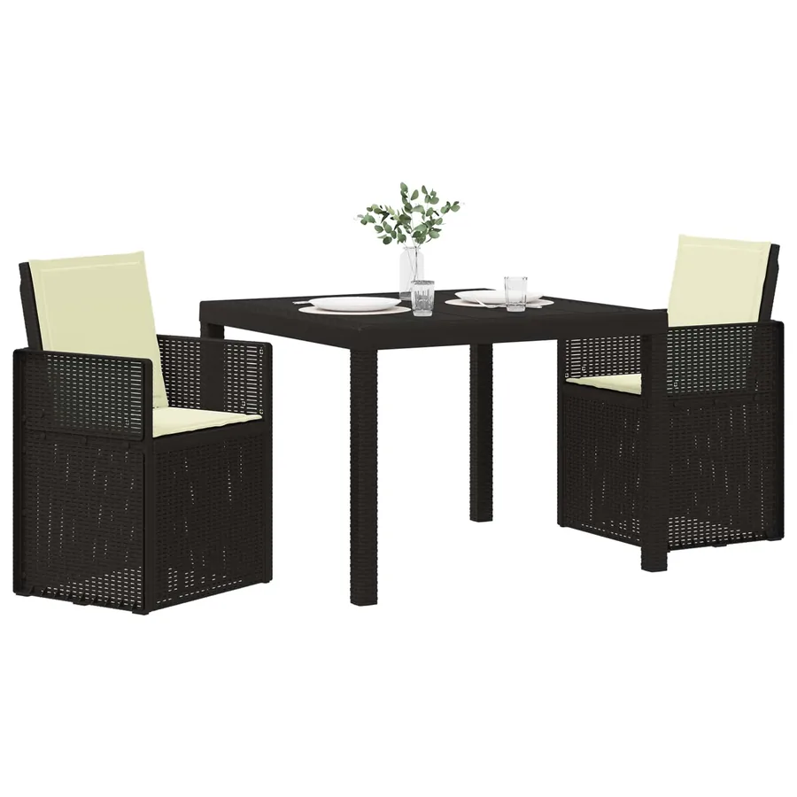 Ensemble de salle à manger pour jardin avec coussin 3 pcs PP - 3