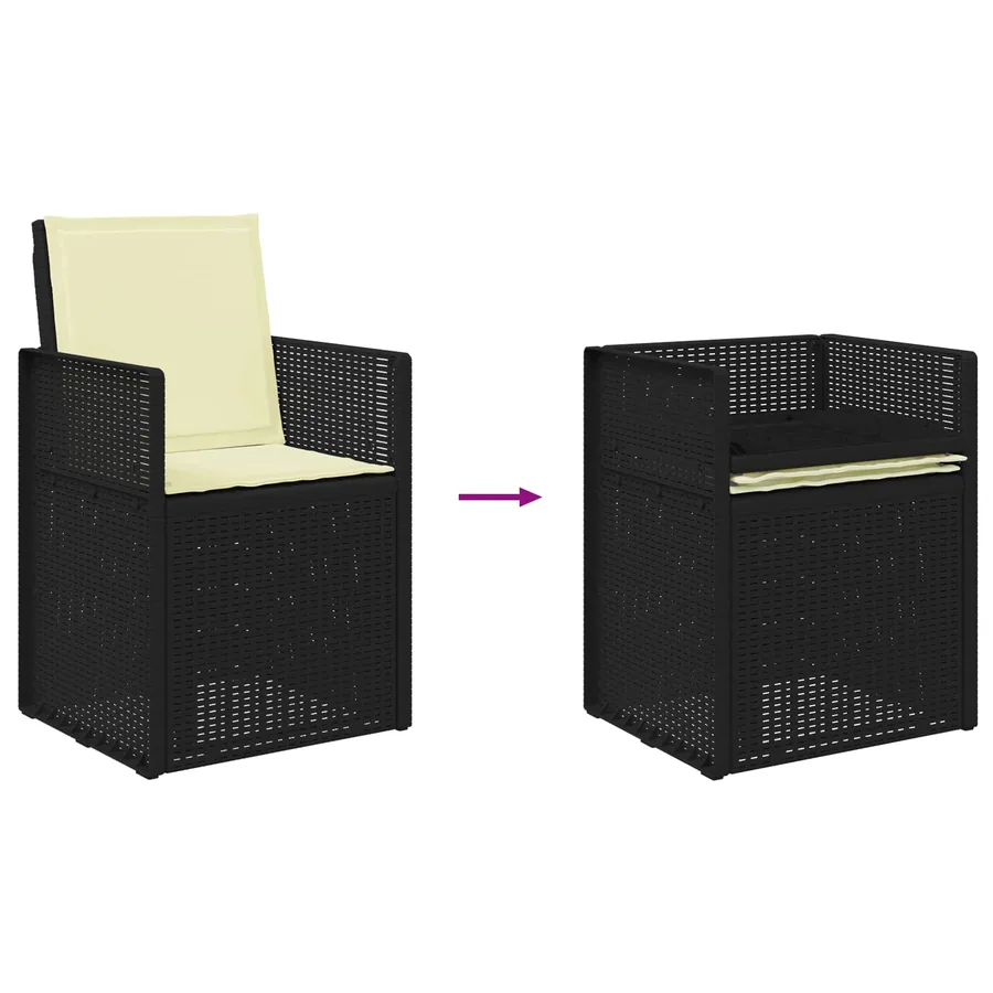 Ensemble de salle à manger pour jardin avec coussin 3 pcs PP - 9