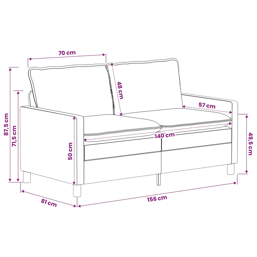 Ensemble de Canapés 2 pcs Gris foncé Polyester - 9