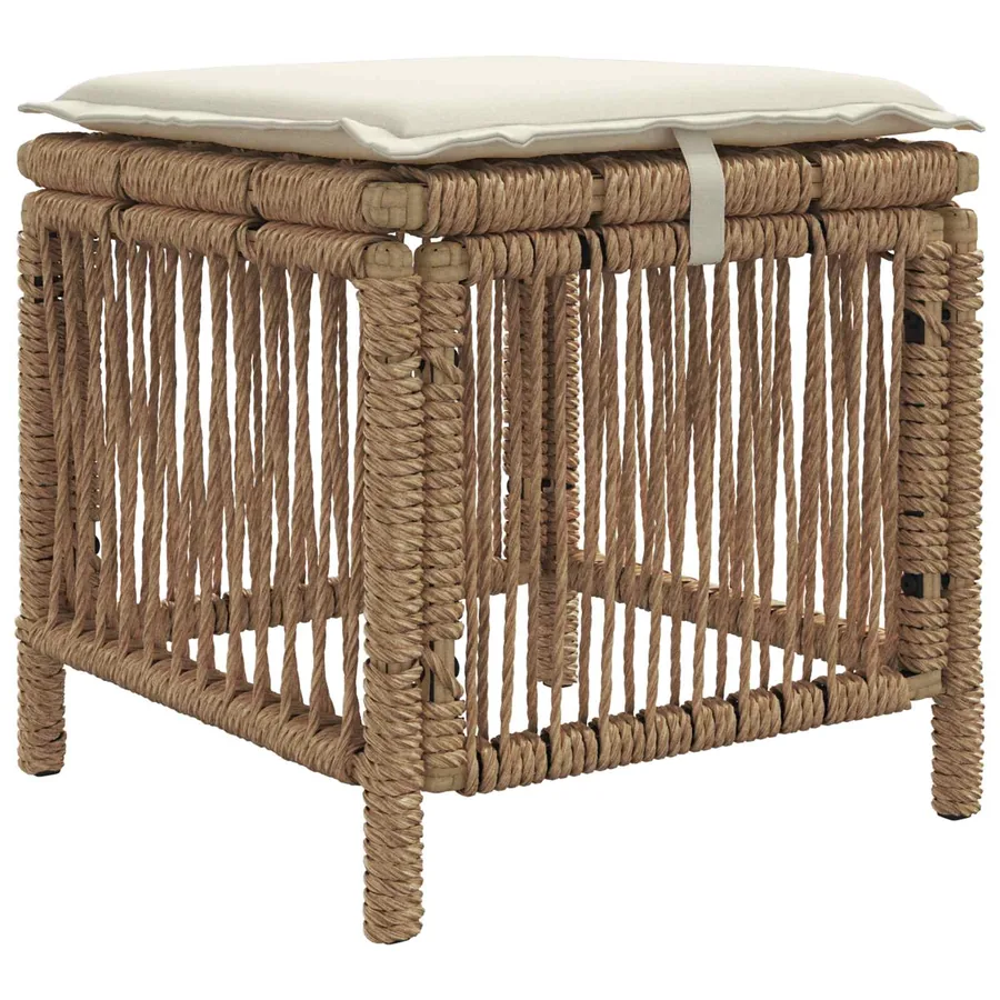 Ensemble de salle à manger pour jardin 3 pcs Beige et crème - 4