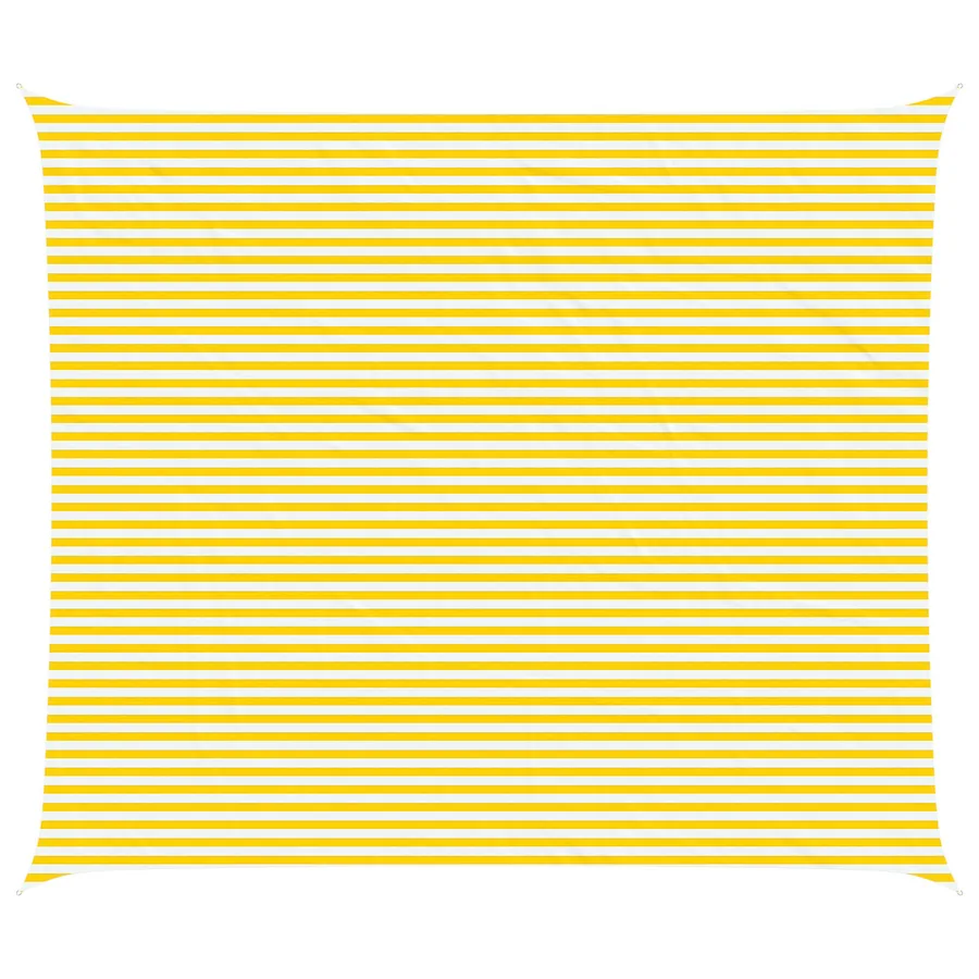 Voile d'ombre Jaune et blanc 7 x 6 m 100 % polyester Oxford - 2