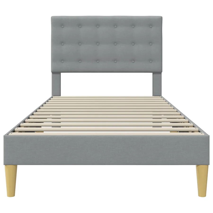 Cadre de lit avec tête de lit Gris clair 100 x 200 cm Tissu - 4