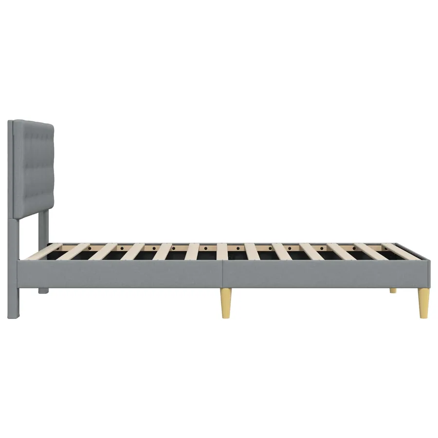 Cadre de lit avec tête de lit Gris clair 100 x 200 cm Tissu - 5