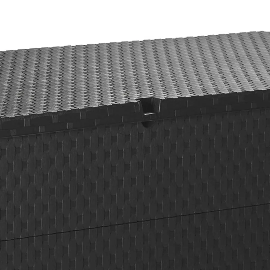 Boîte de stockage de jardin Anthracite 120x56x63 cm PP Rotin - 9