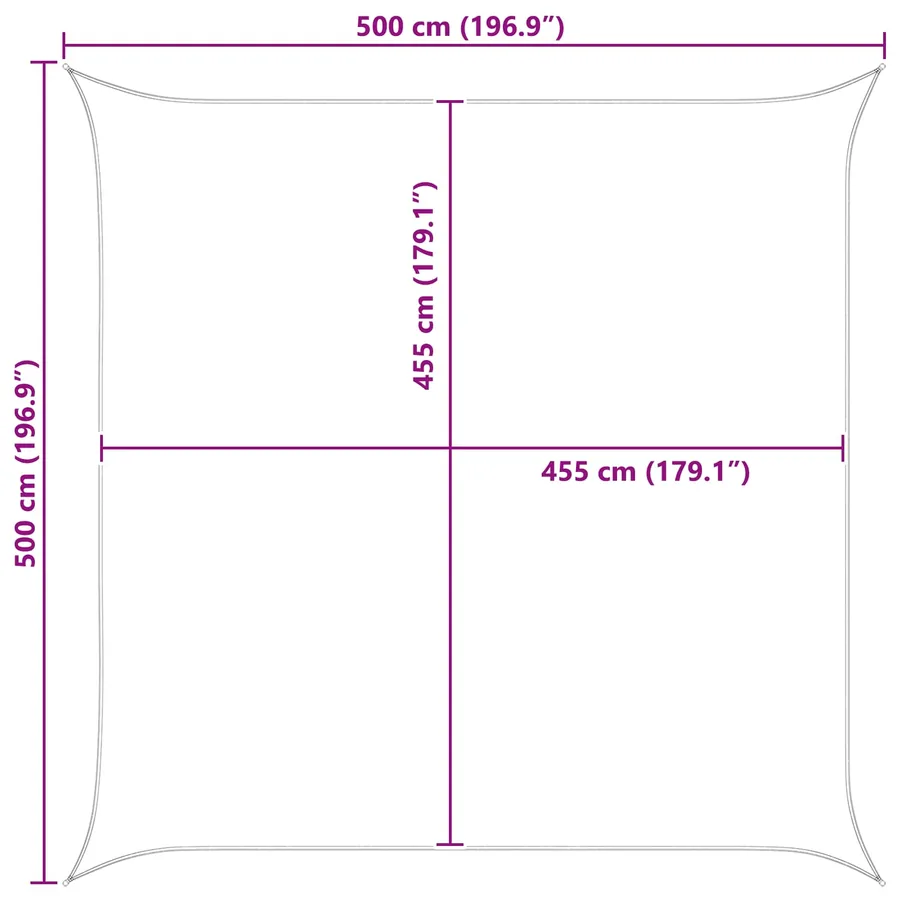 Voile d'ombre Gris clair et blanc 5 x 5 m - 8