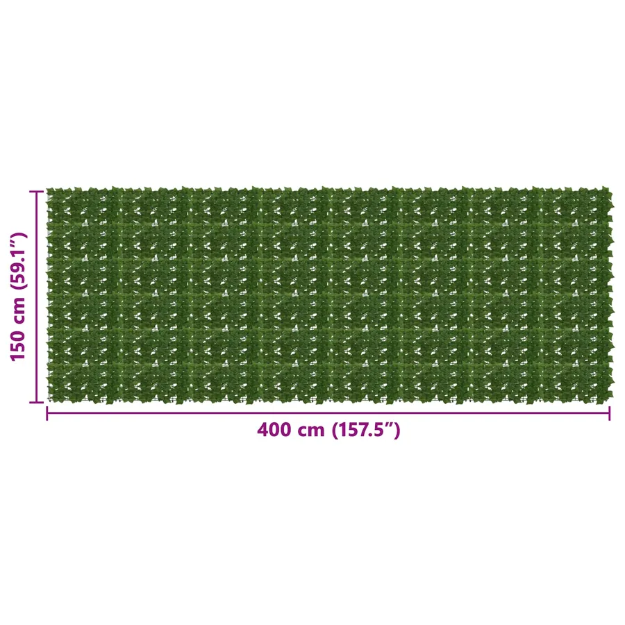 Écran de balcon avec feuilles Vert 400 x 150 cm - 5