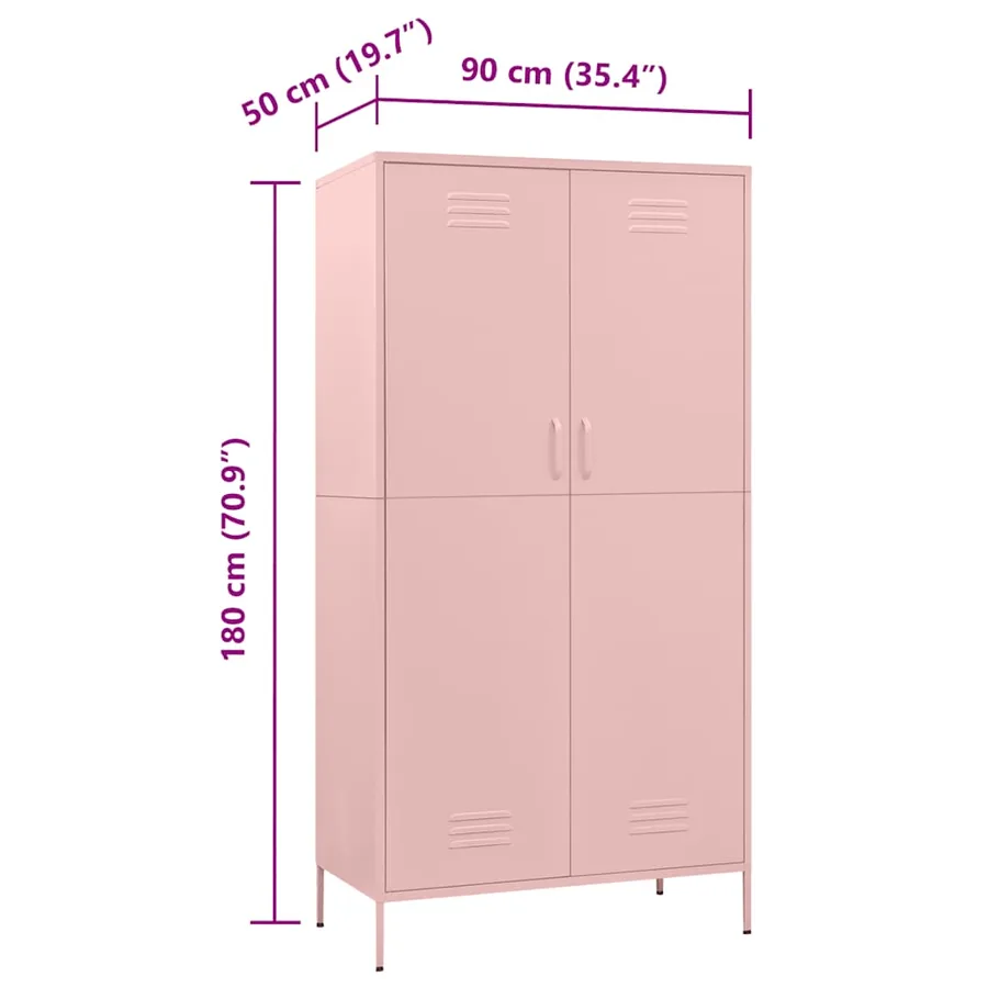 Garde-robe Rose 90x50x180 cm Acier - 10