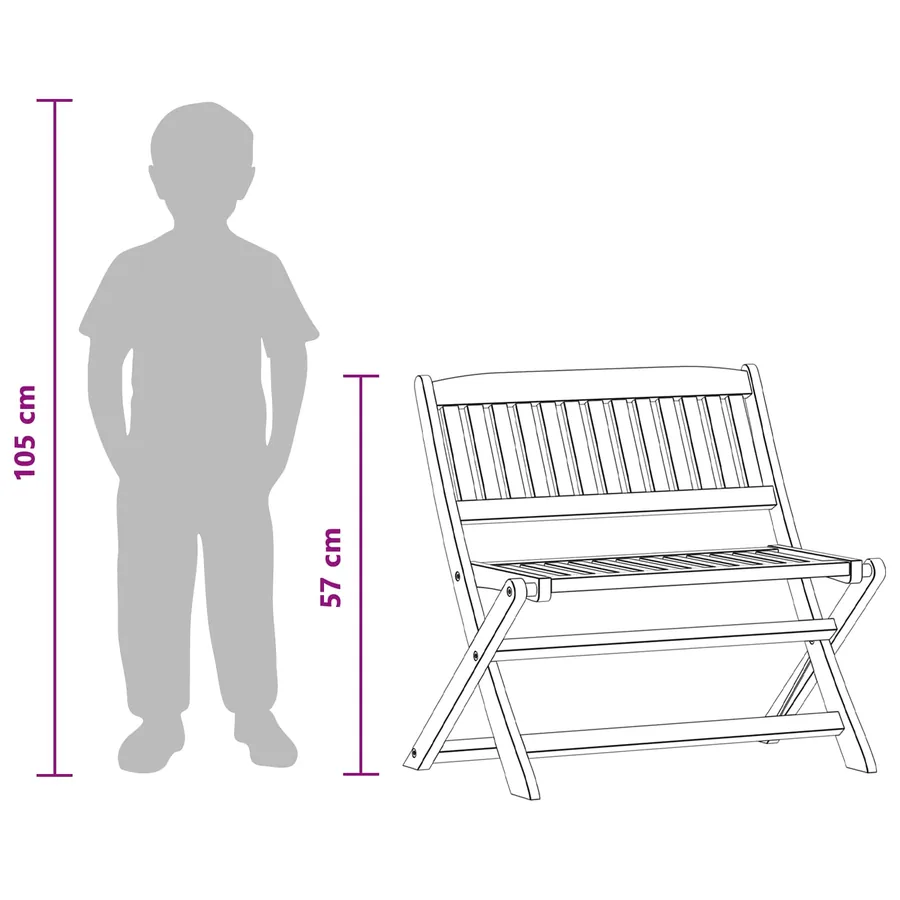 Banc d'enfants Marron 61 x 38 x 57 cm Bois d'eucalyptus massif - 9